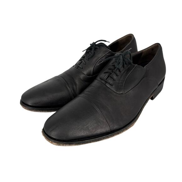 Bruno Magli Cap Toe Oxford Black Leather Mens Shoes Size 8.5 M Dress Italy main image 12